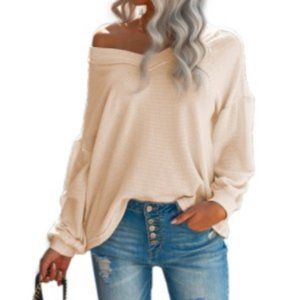 V-Neck Waffle Knit *ALL ITEMS ARE NEW FROM MY CLOSED BOUTIQUE* #8975